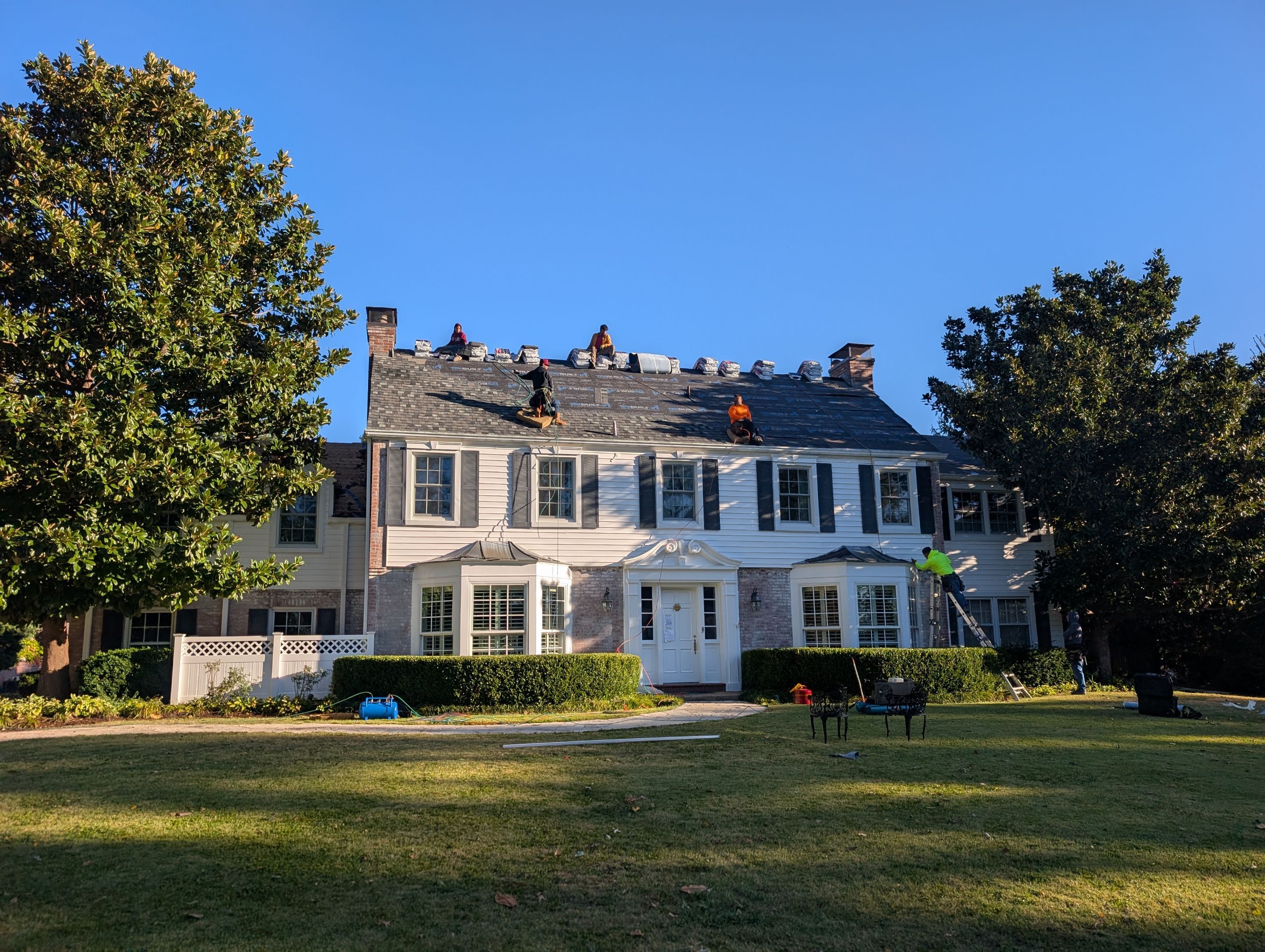 Greenleaf Roofing crew performing a residential roof inspection in Plano TX
